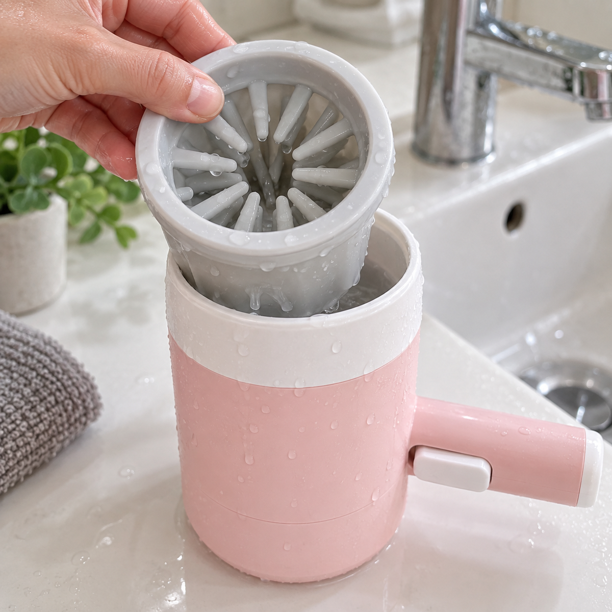 Silicone Paw Cleaner Cup - Quick Wash for Dogs & Cats