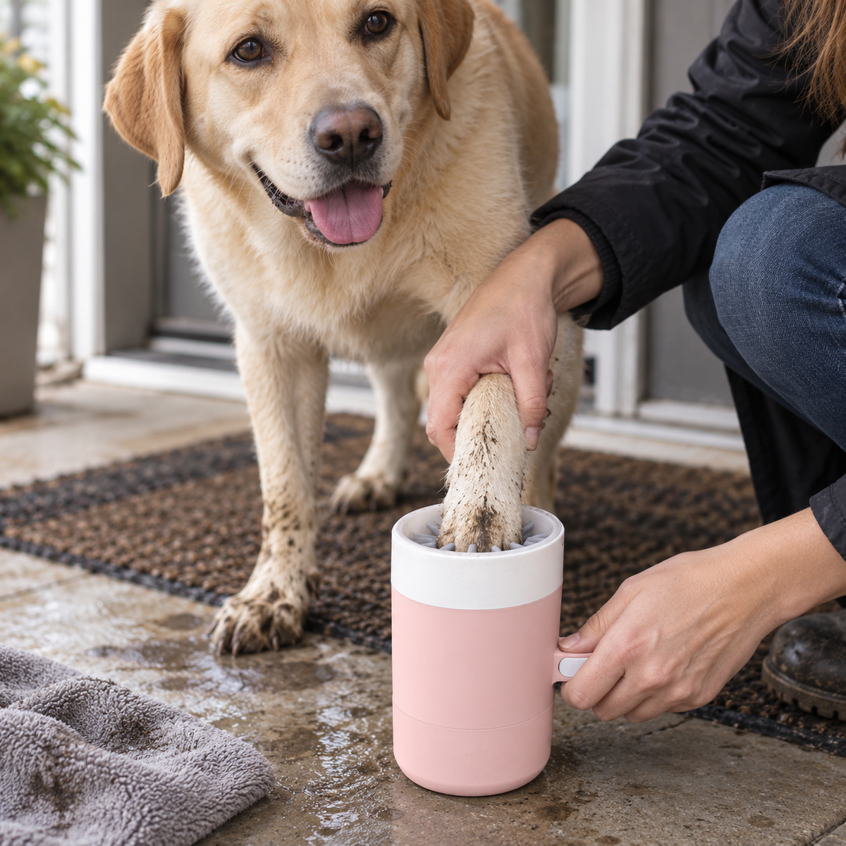 Silicone Paw Cleaner Cup - Quick Wash for Dogs & Cats