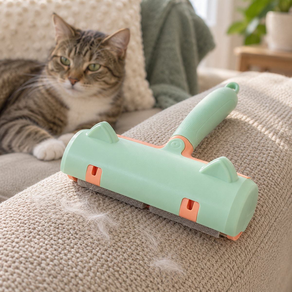 Pet Hair Removal Brush - Carpet, Sofa & Car Seat Cleaner
