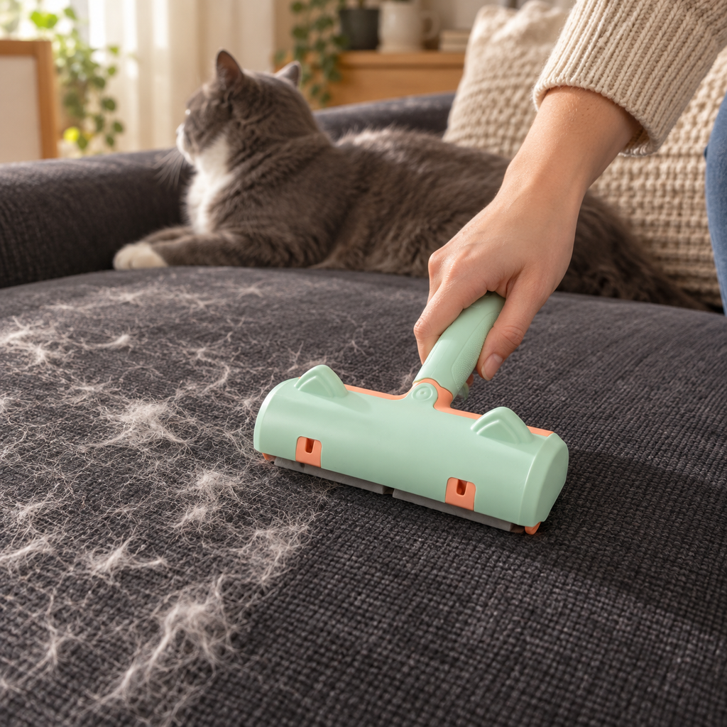 Pet Hair Removal Brush - Carpet, Sofa & Car Seat Cleaner