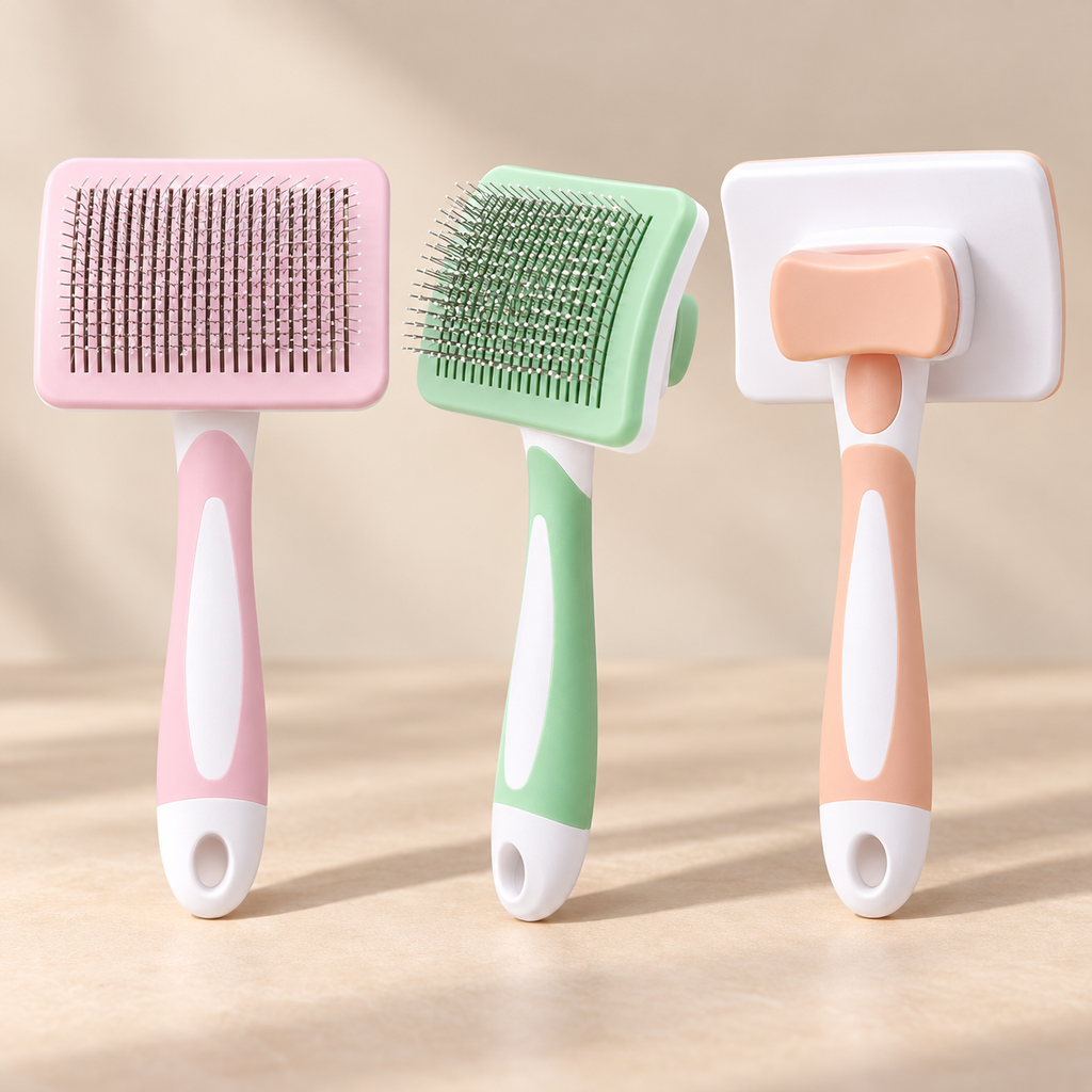Self-Cleaning Slicker Brush - One-Click Fur Release