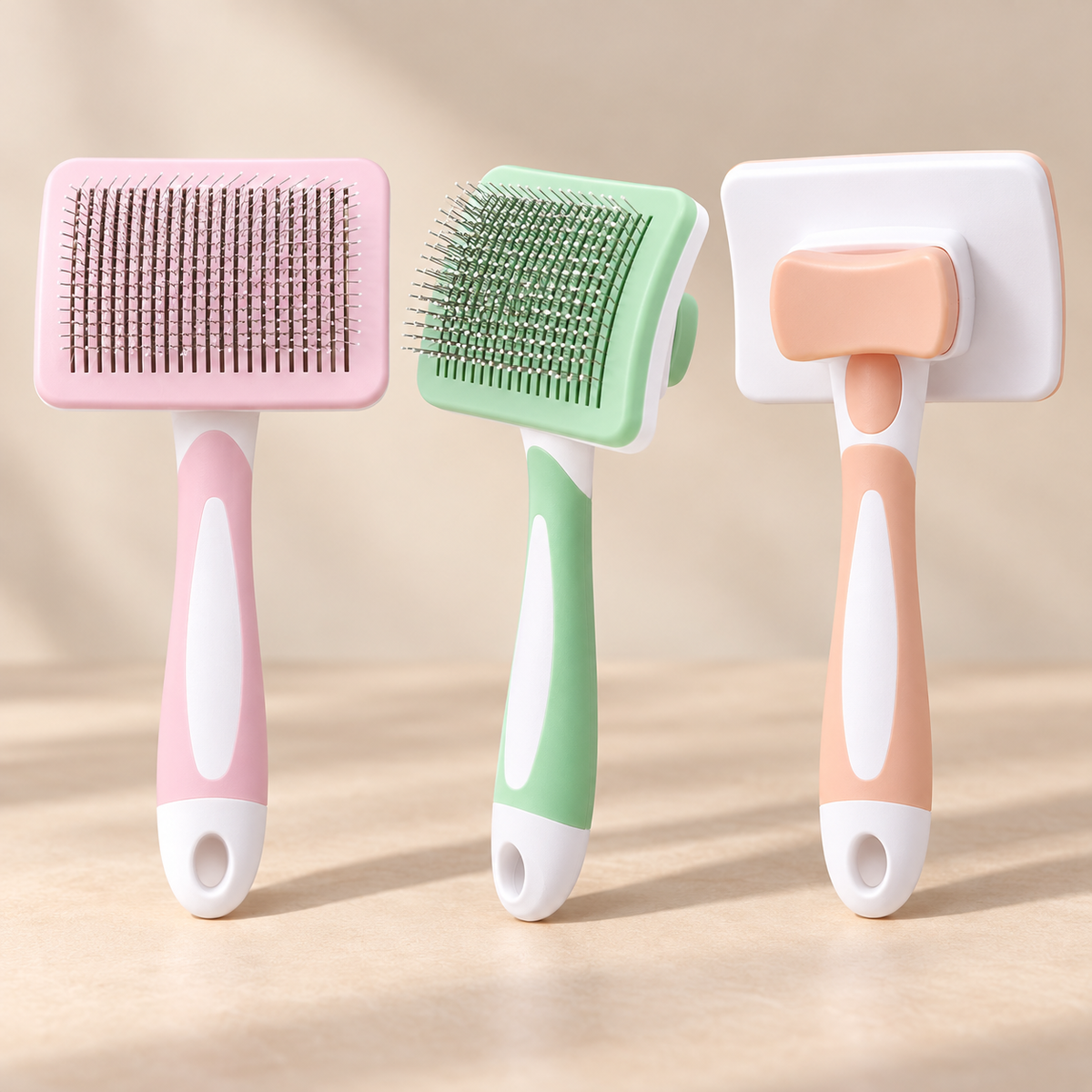 Self-Cleaning Slicker Brush - One-Click Fur Release