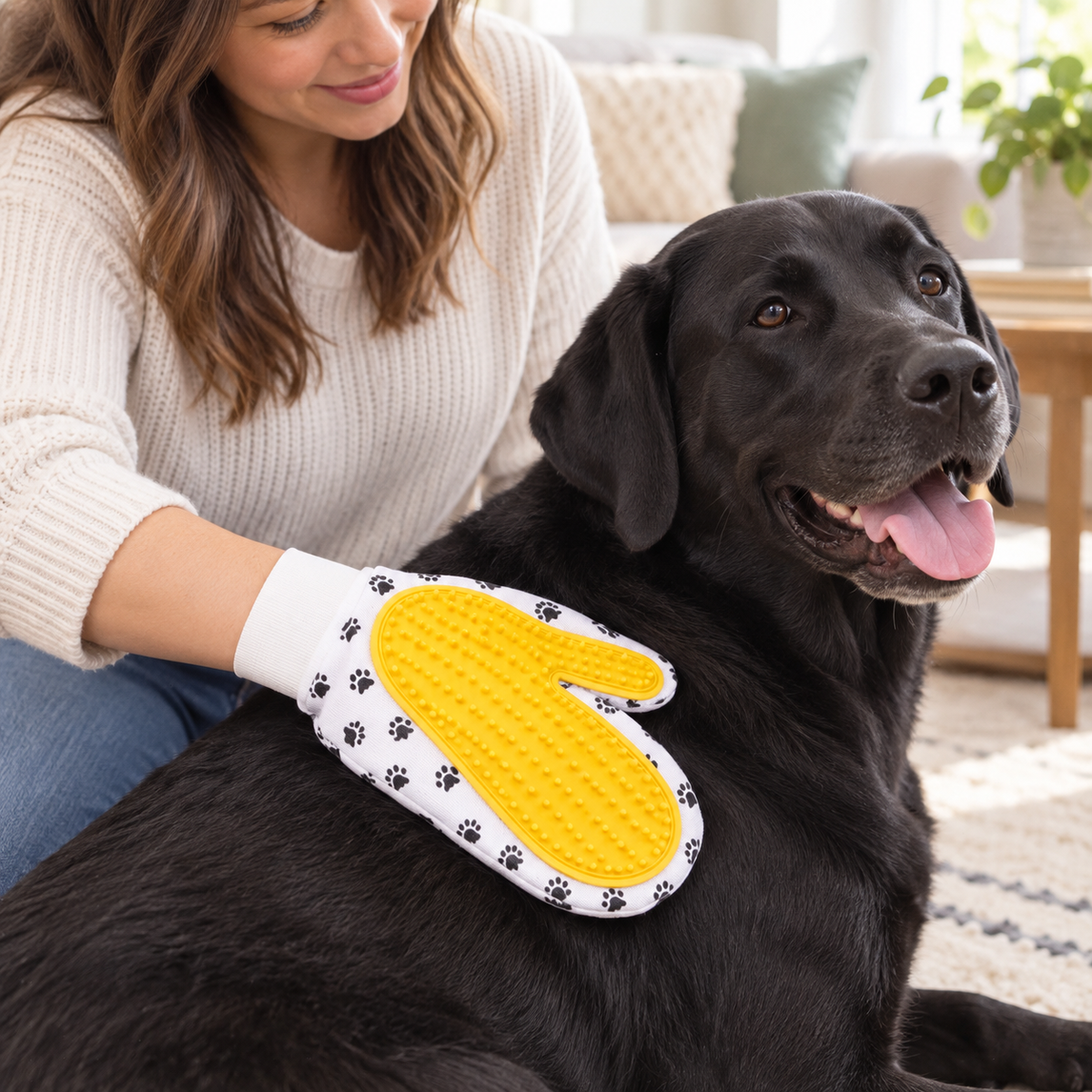 Pet Grooming Glove - Deshedding Mitt for Cats & Dogs