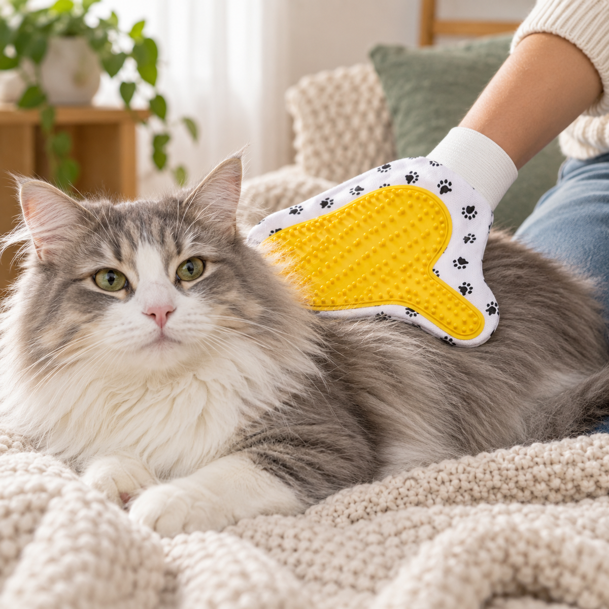 Pet Grooming Glove - Deshedding Mitt for Cats & Dogs