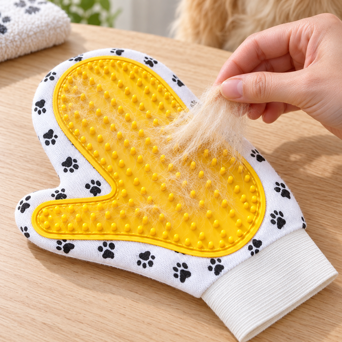 Pet Grooming Glove - Deshedding Mitt for Cats & Dogs