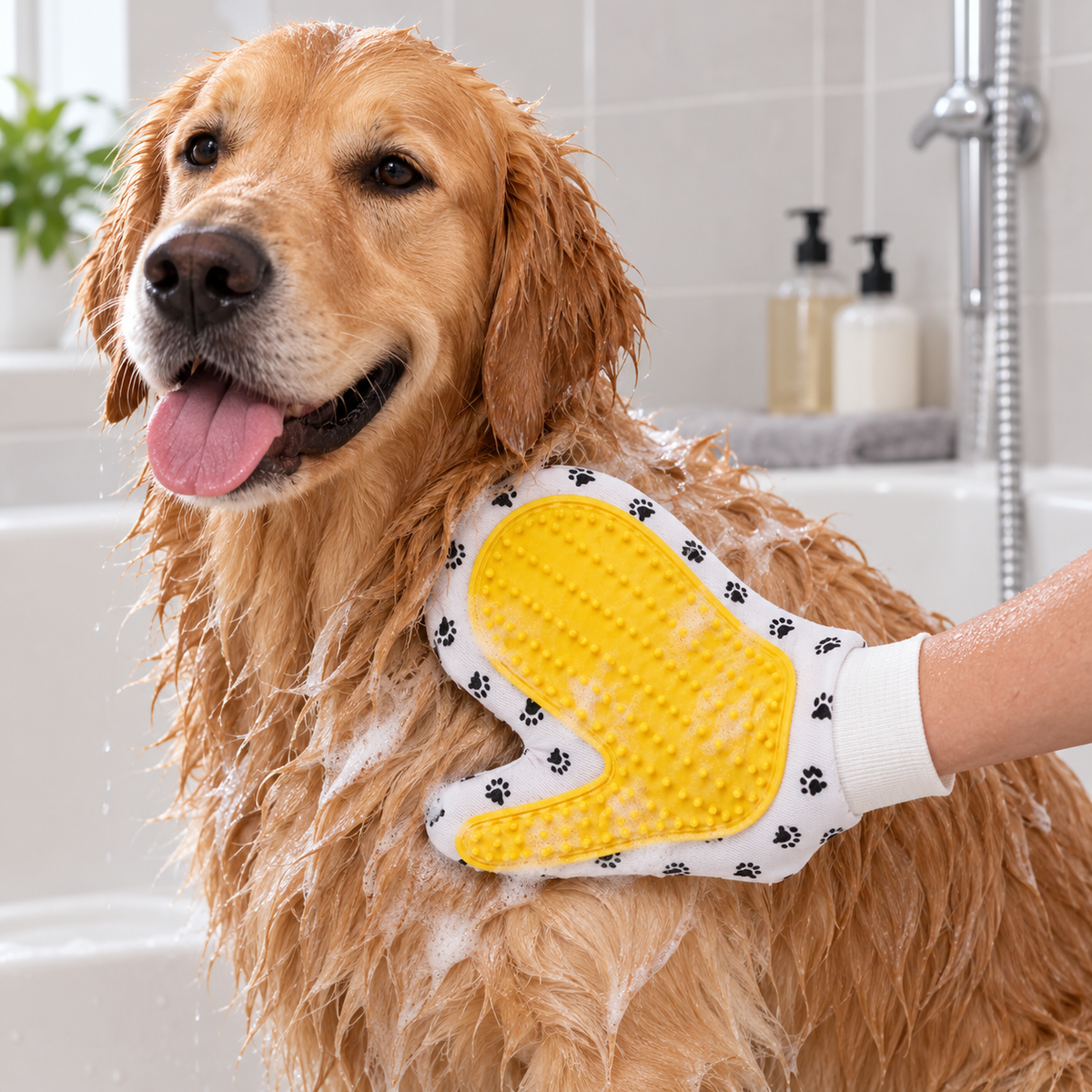 Pet Grooming Glove - Deshedding Mitt for Cats & Dogs