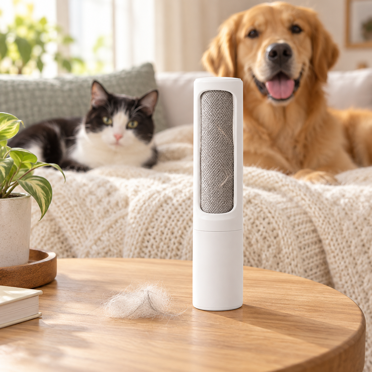 Reusable Pet Hair Remover – Self-Cleaning Lint Roller